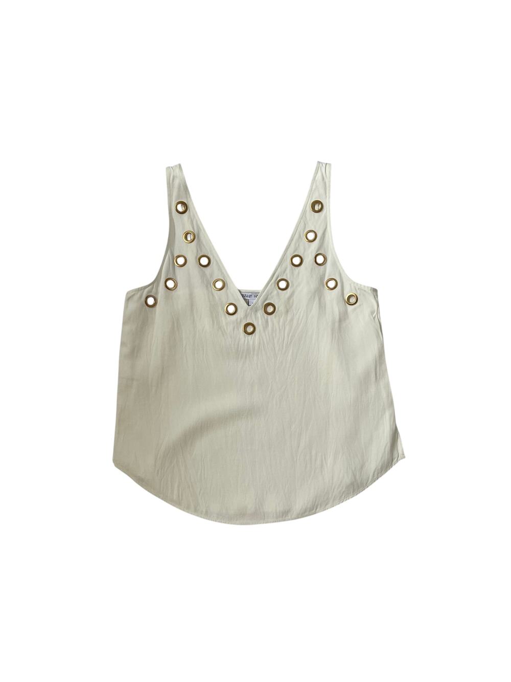 Derek Lam 10 Crosby x Intermix Grommet Top - Cream - Linen Blend - Size S
